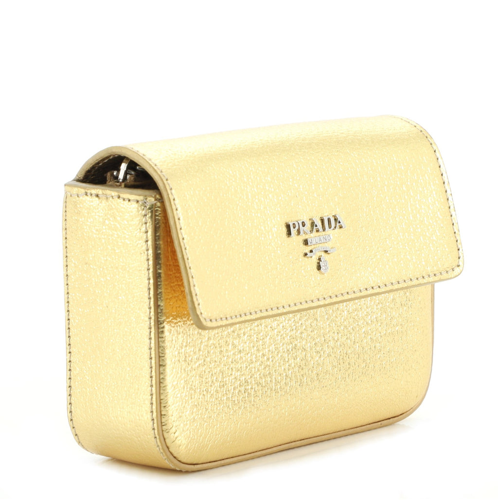 Flap Cosmetic Pouch Leather Mini