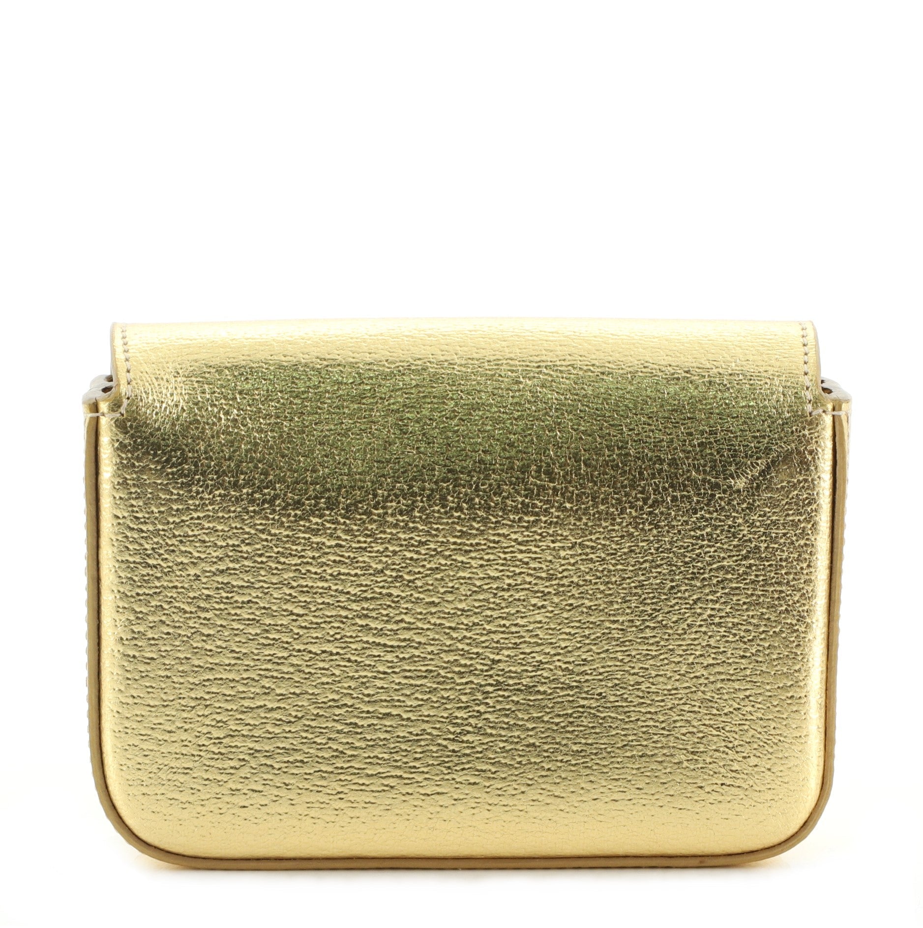 Flap Cosmetic Pouch Leather Mini