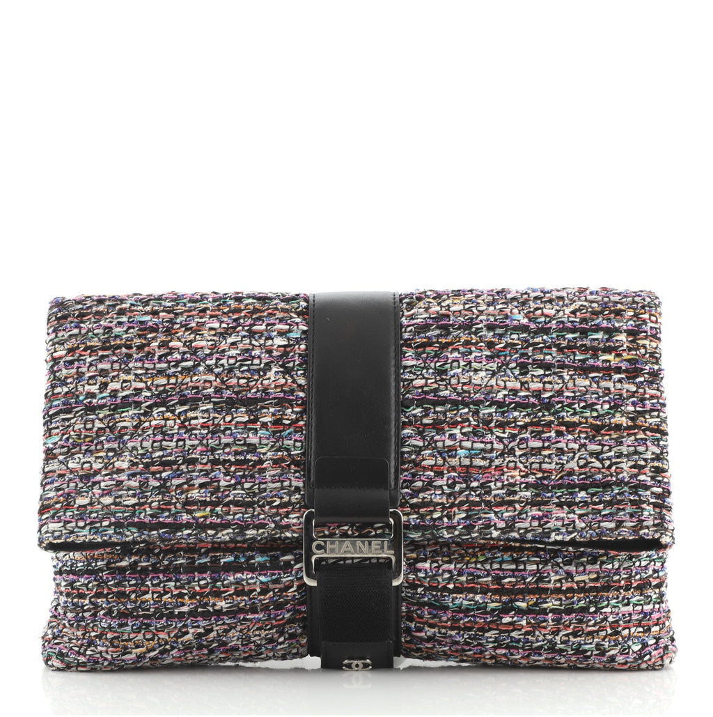 Grip Clutch Quilted Tweed