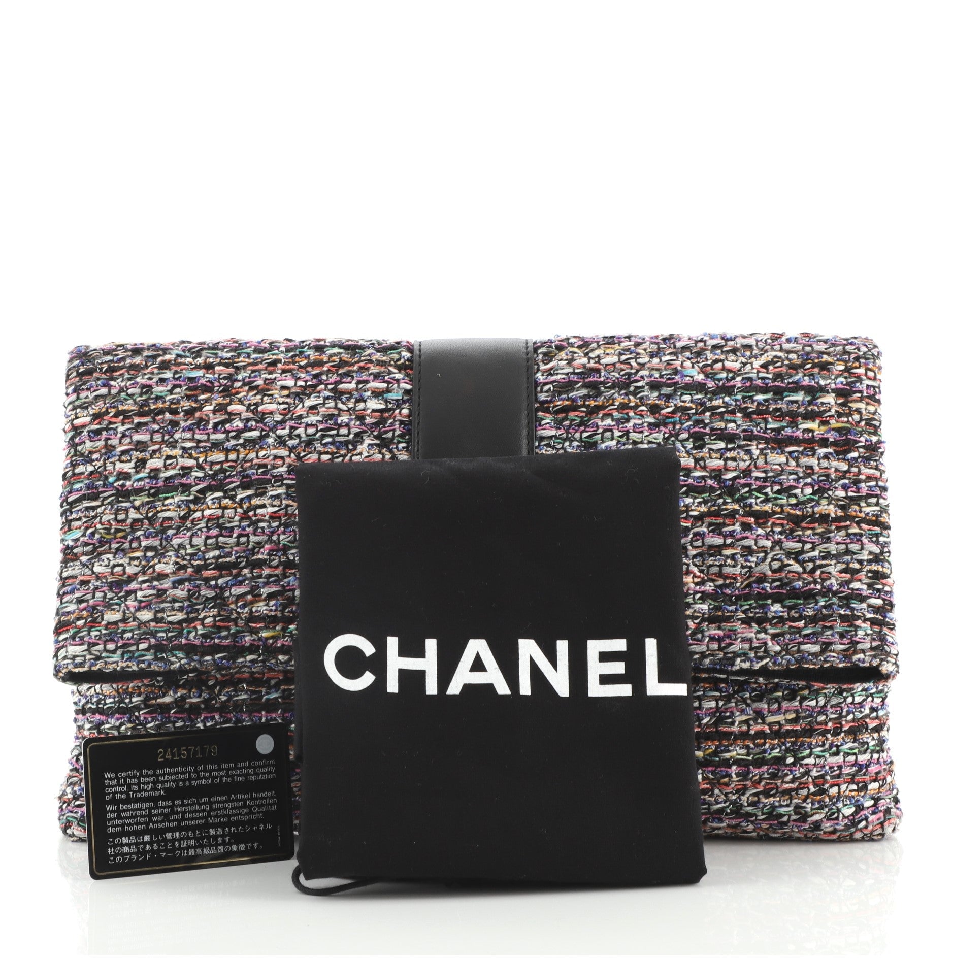 Grip Clutch Quilted Tweed