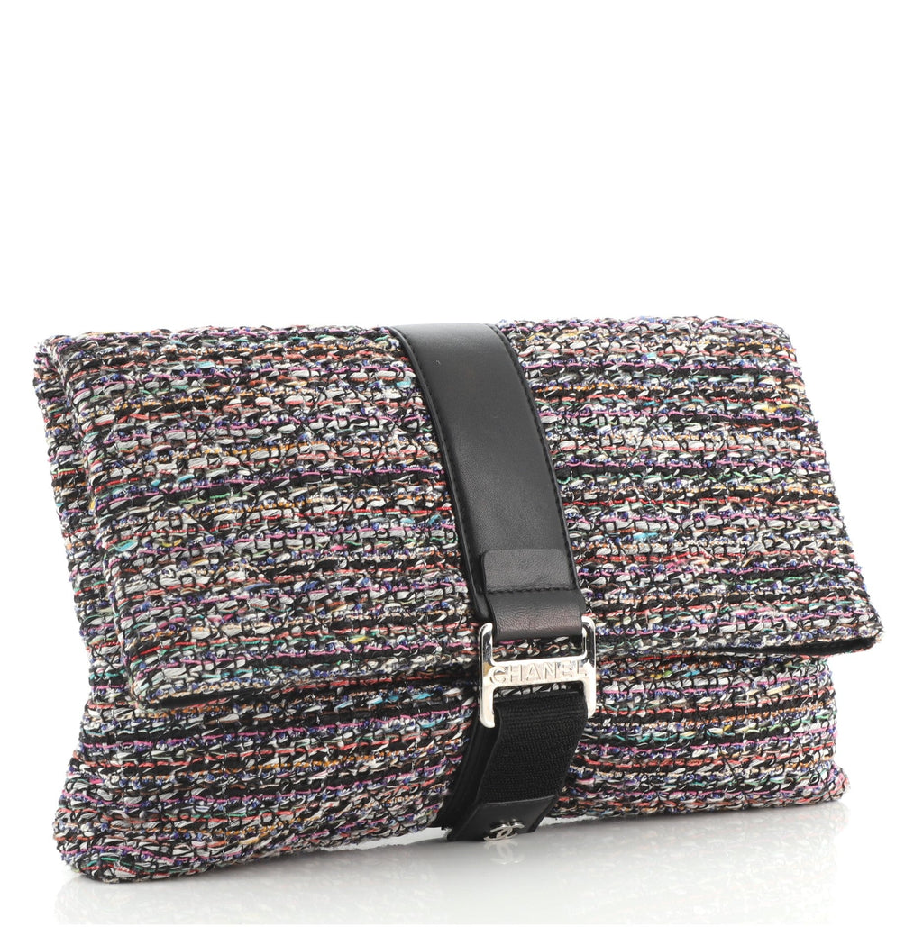 Grip Clutch Quilted Tweed