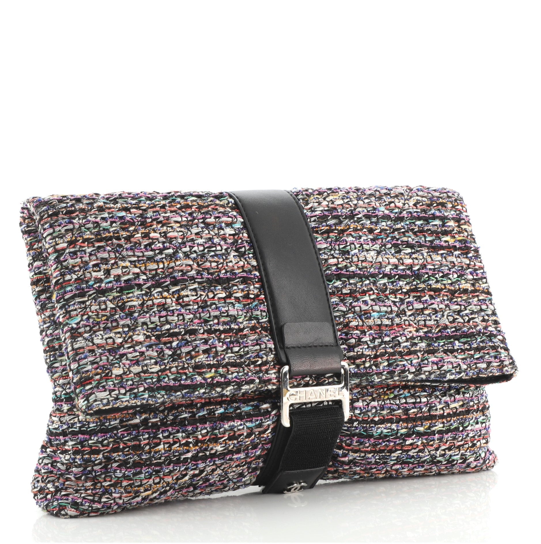 Grip Clutch Quilted Tweed