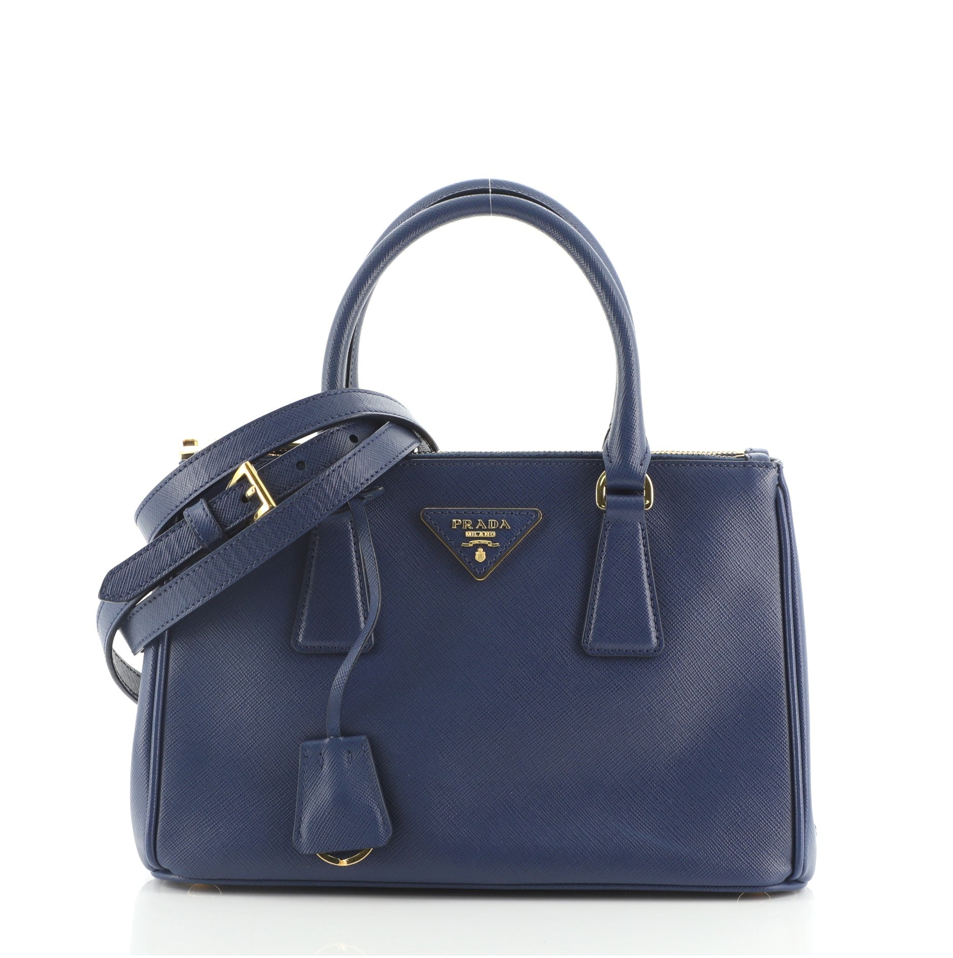 Double Zip Lux Tote Saffiano Leather Mini