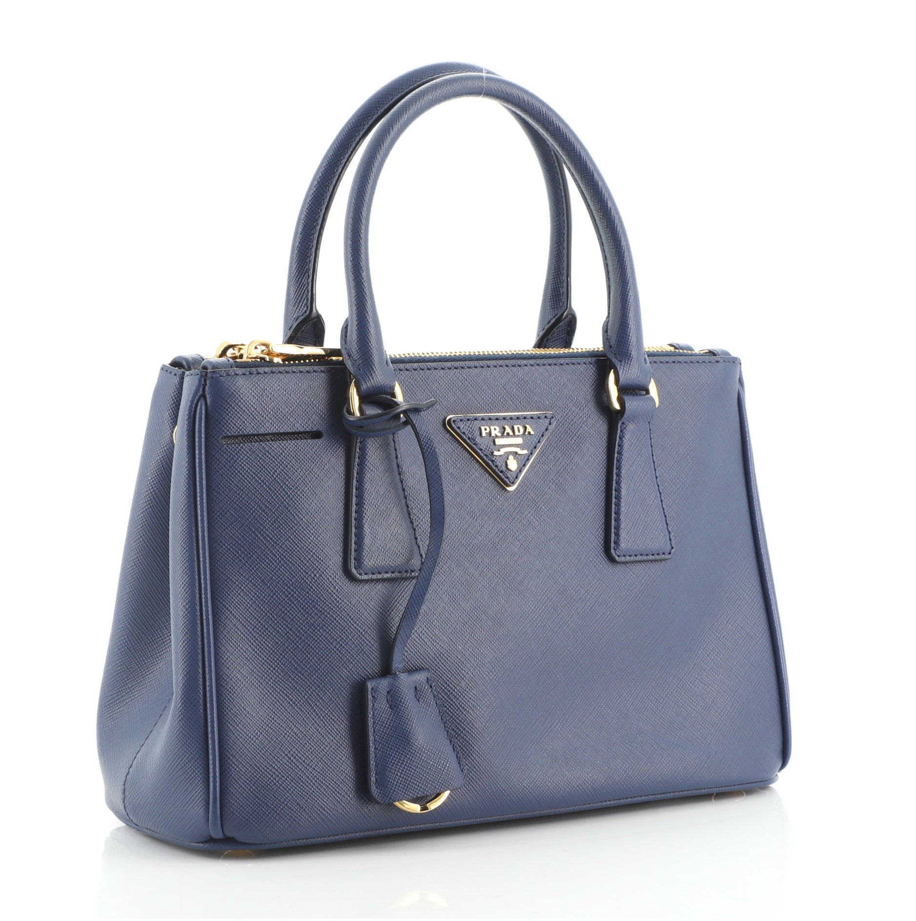Double Zip Lux Tote Saffiano Leather Mini