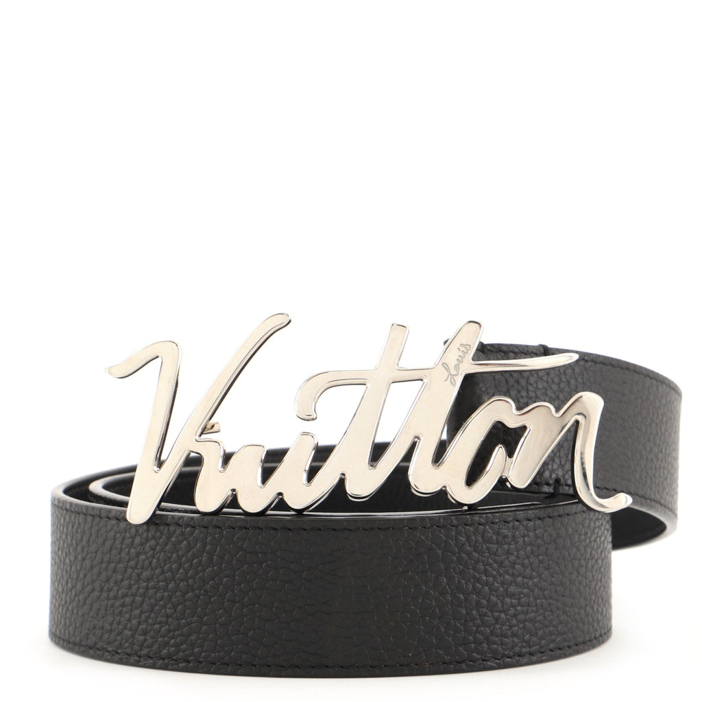 Autograph Belt Metal and Leather Wide 90
