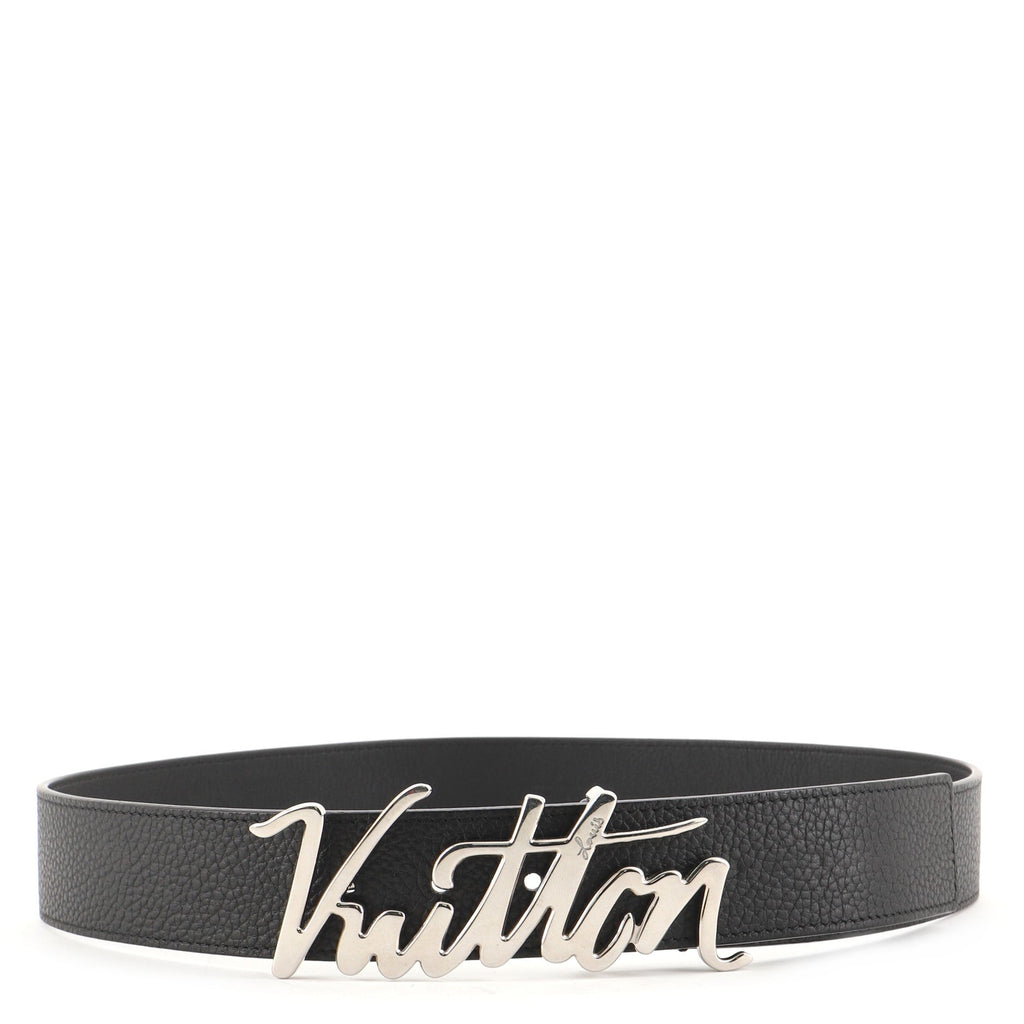Autograph Belt Metal and Leather Wide 90