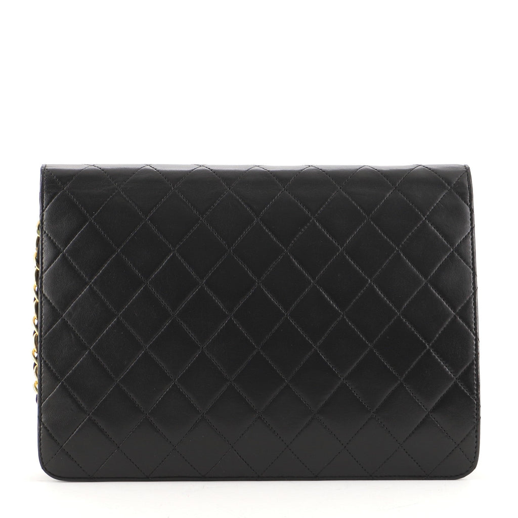 Vintage Clutch with Chain Quilted Leather Medium