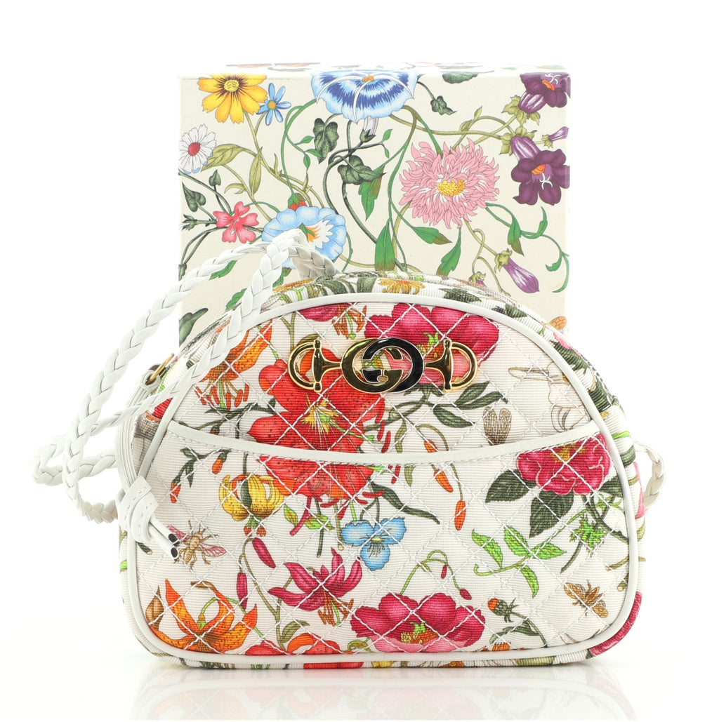 Trapuntata Camera Shoulder Bag Quilted Flora Canvas	 Mini