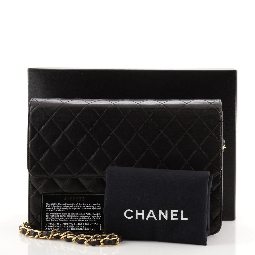 Vintage Clutch with Chain Quilted Leather Medium