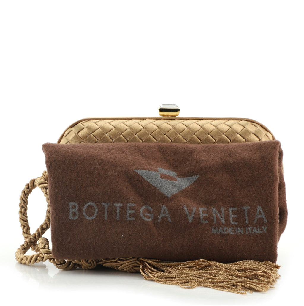 Tassel Clutch Intrecciato Satin