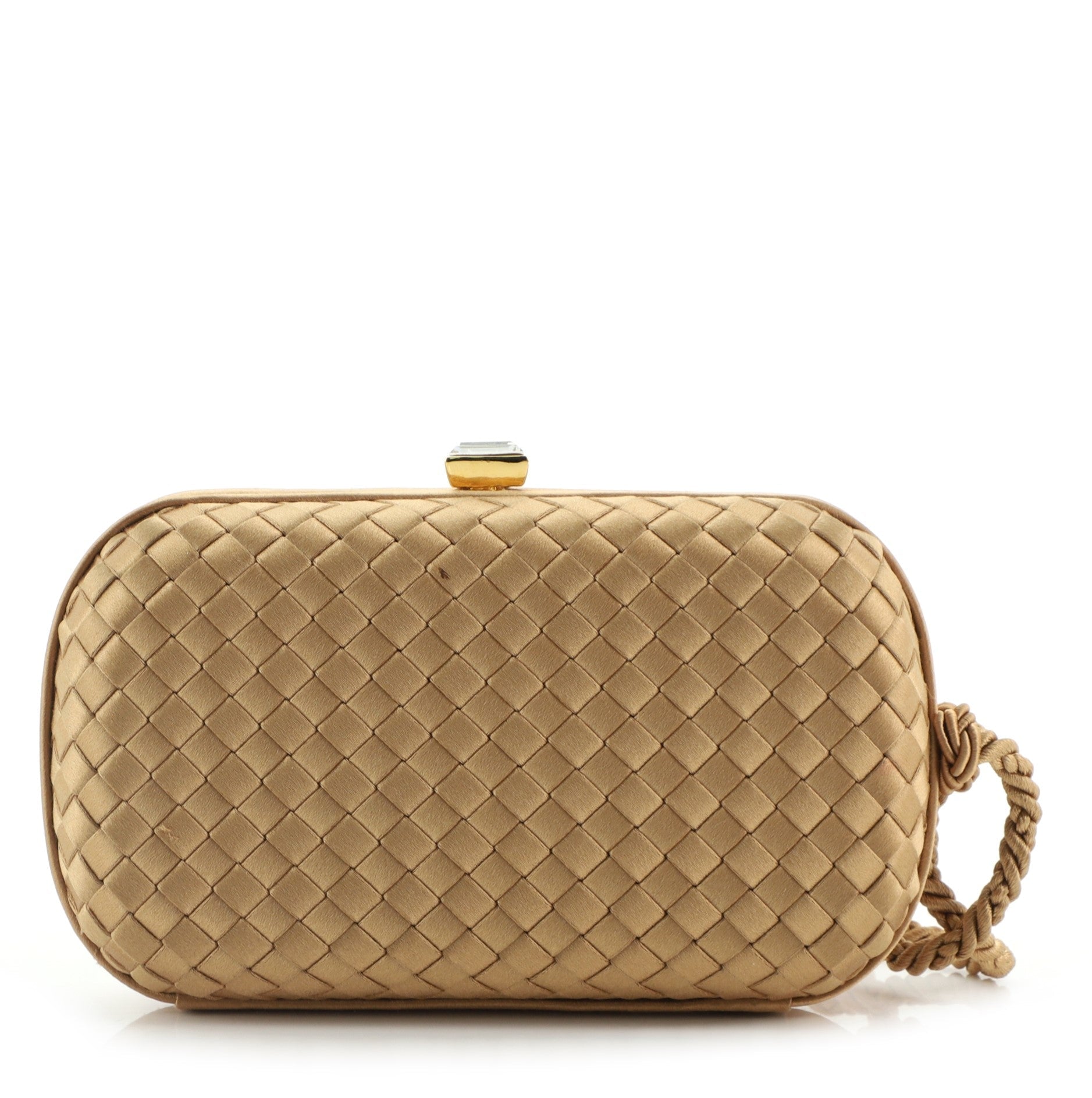 Tassel Clutch Intrecciato Satin