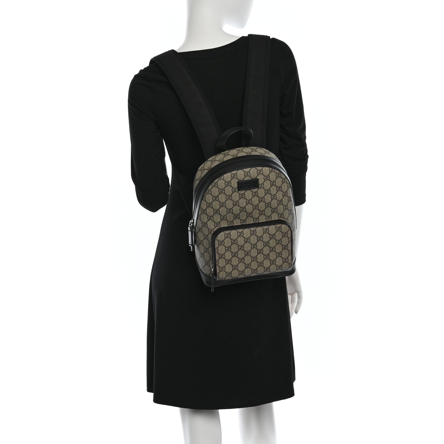 GG Supreme Monogram Small Eden Day Backpack Black