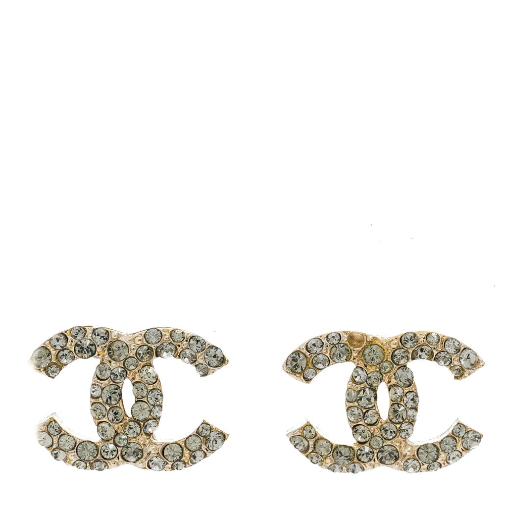 Crystal CC Earrings Light Gold
