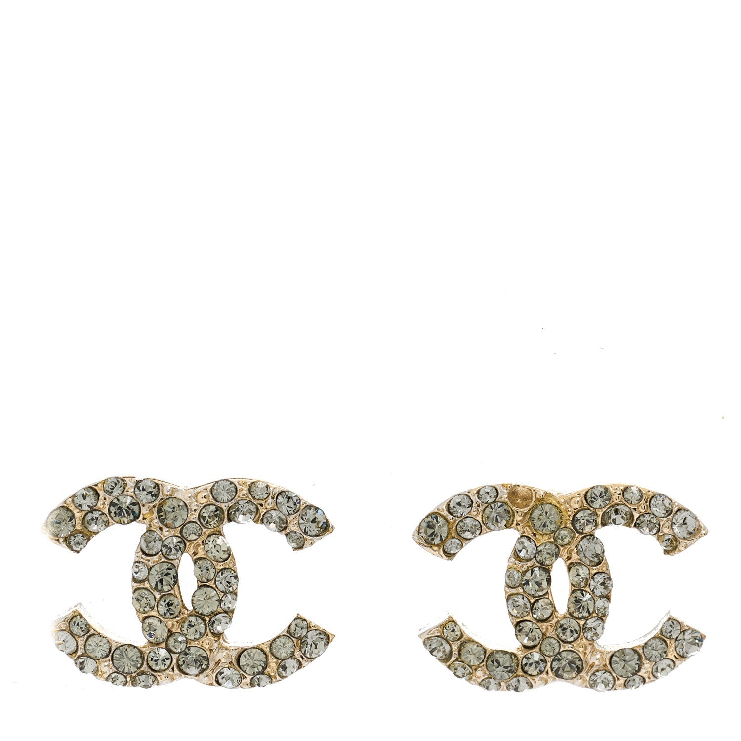 Crystal CC Earrings Light Gold