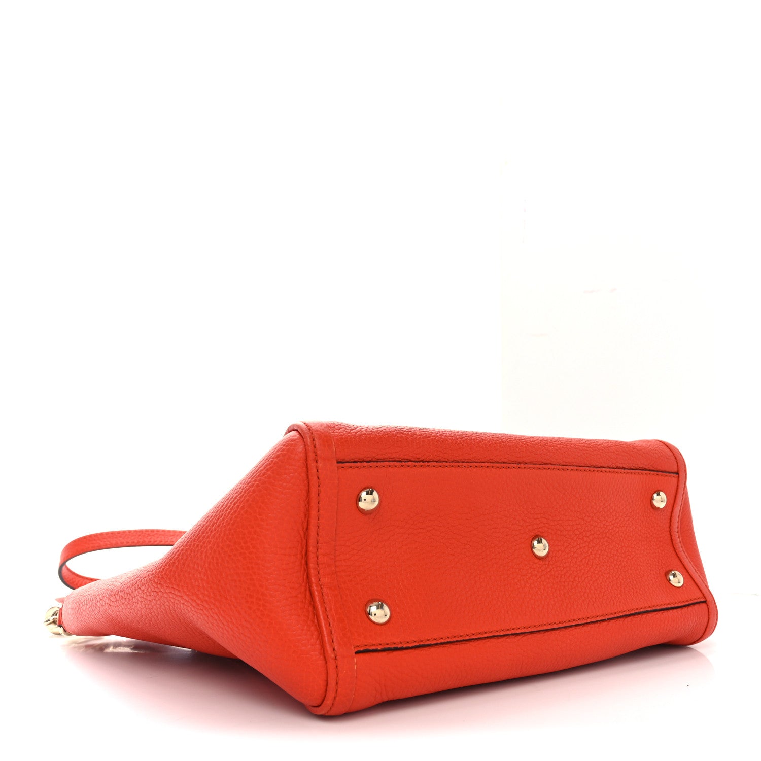 Pebbled Calfskin Small Soho Top Handle Bag Sun Orange