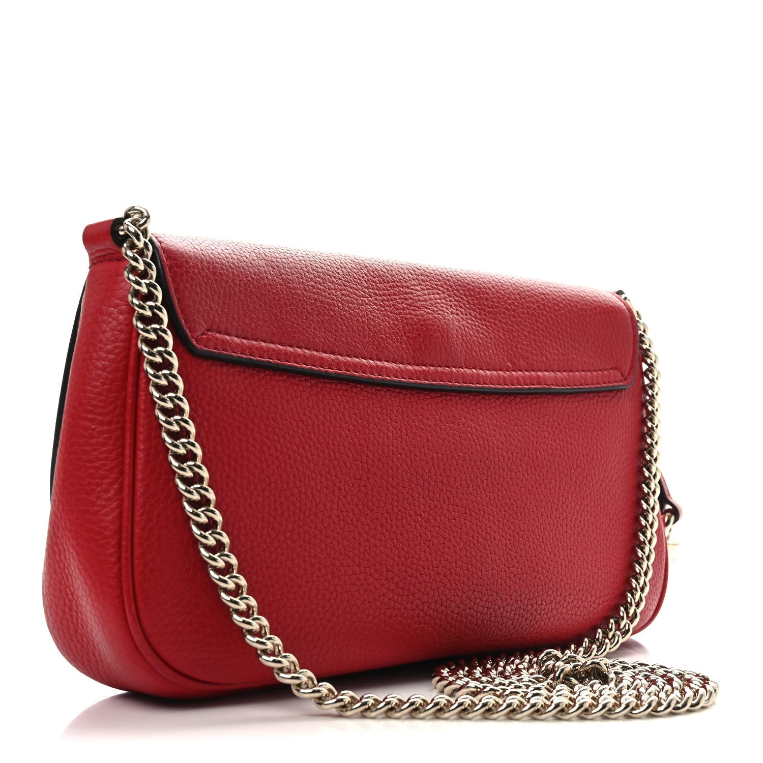 Pebbled Calfskin Medium Soho Flap Crossbody Vibrant Red