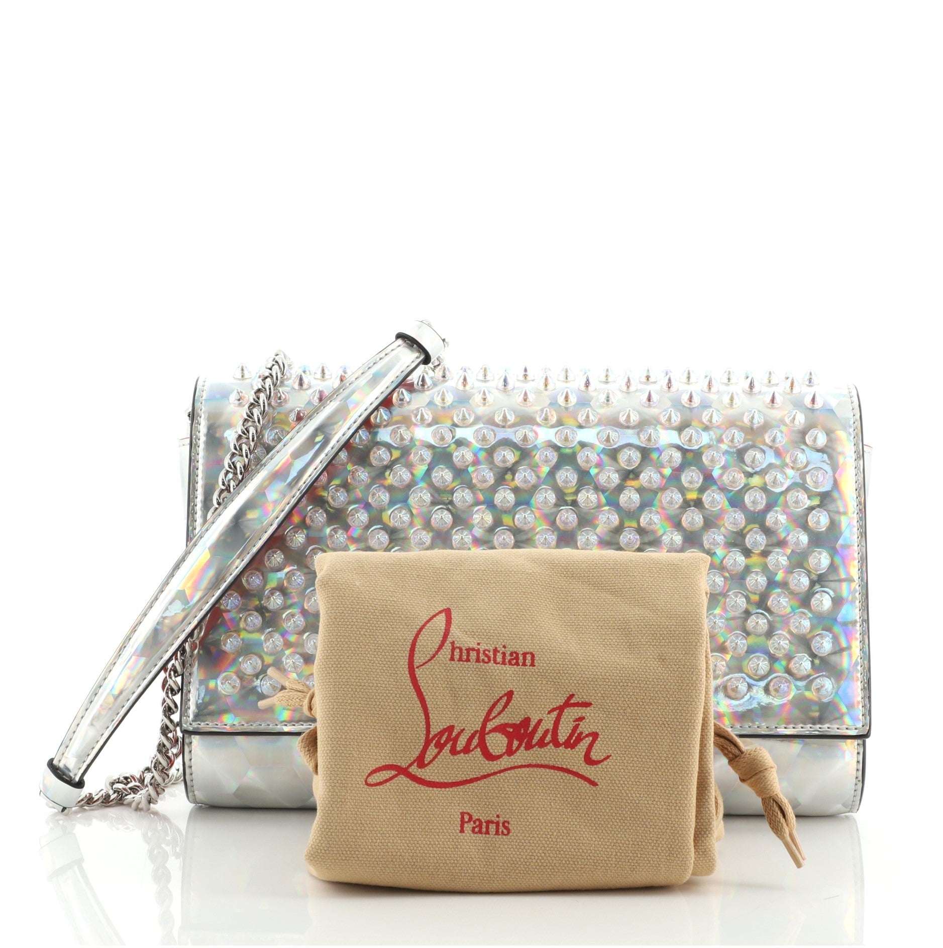 Paloma Clutch Spiked Holographic Leather
