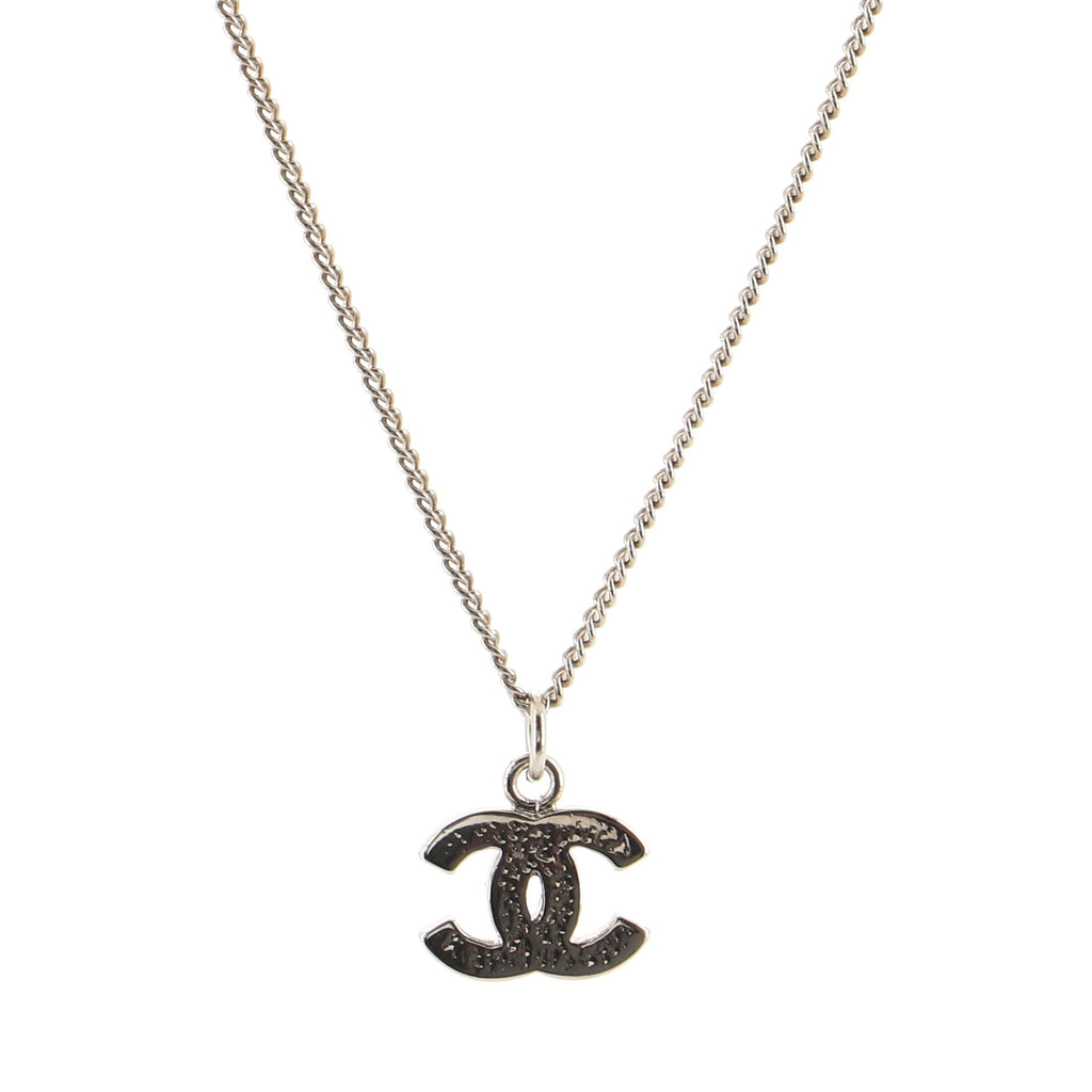 CC Pendant Necklace Crystal Embellished Metal