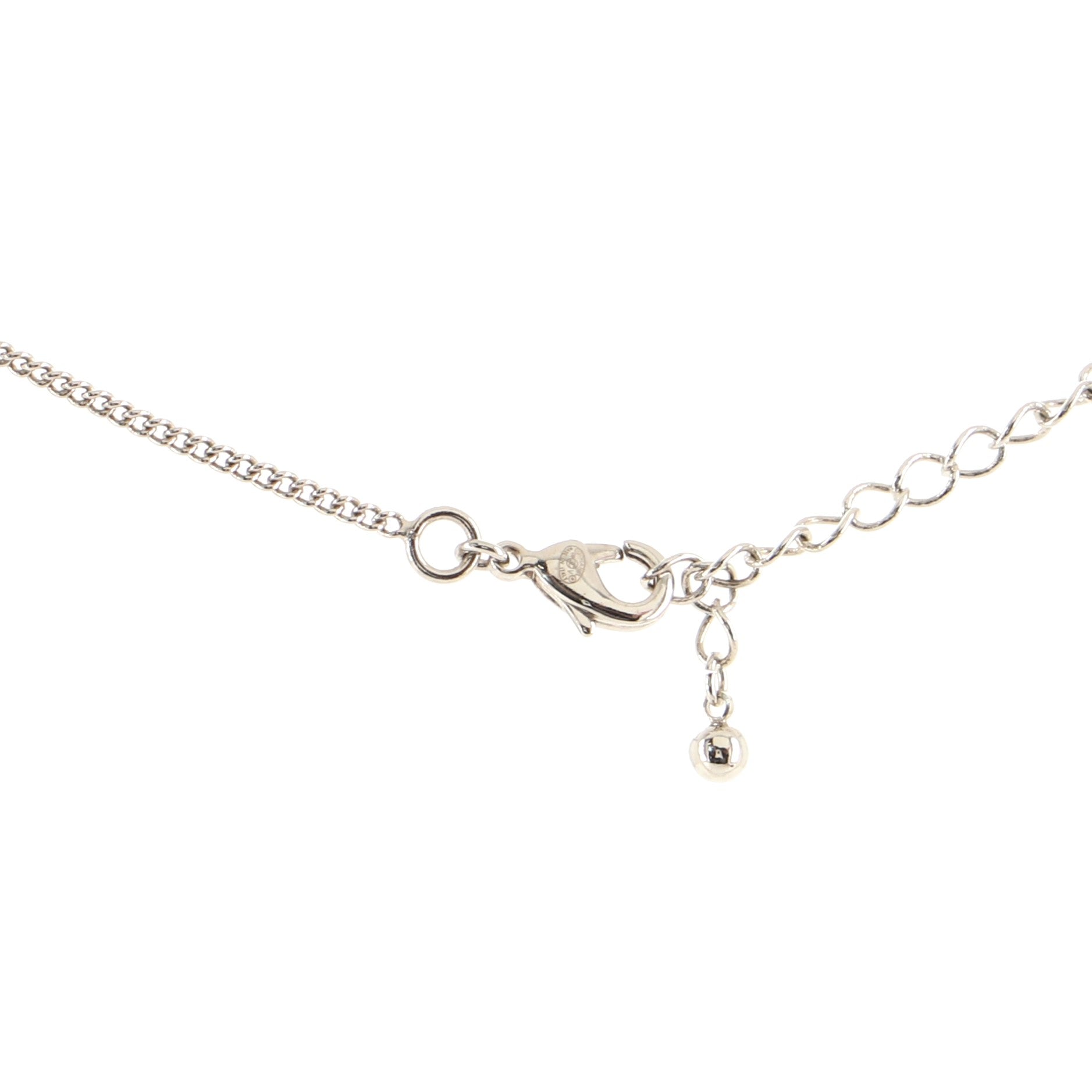 CC Pendant Necklace Crystal Embellished Metal