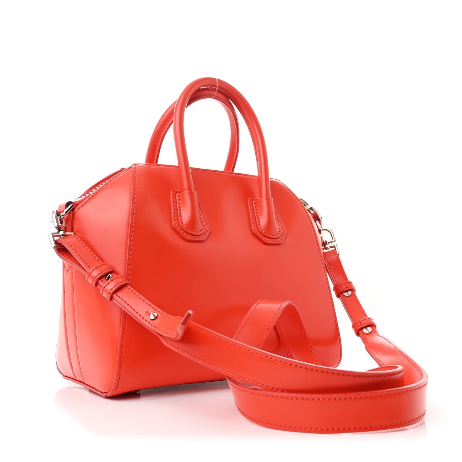 Shiny Lord Calfskin Mini Antigona Bright Orange