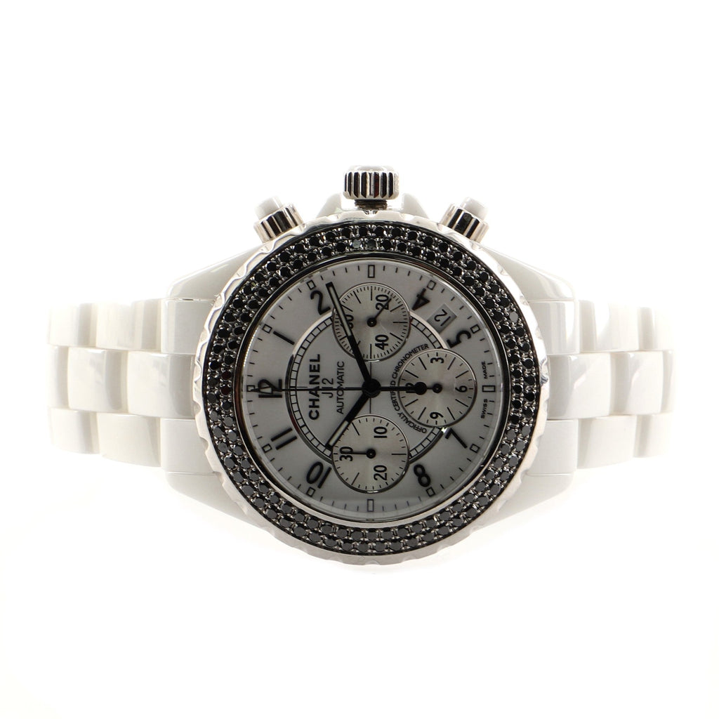 J12 Chronograph Automatic Watch Ceramic and Stainless Steel with Diamond Bezel 41