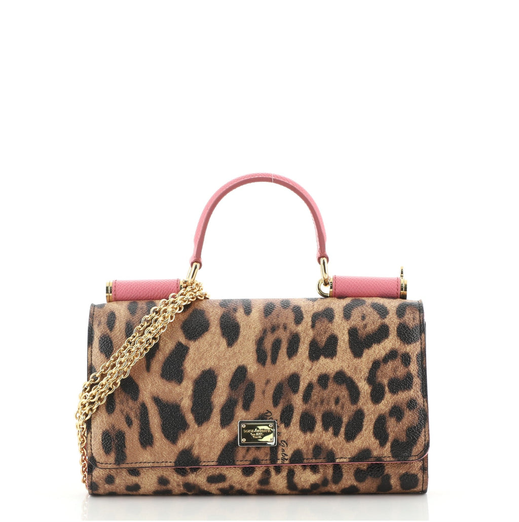 Sicily Wallet on Chain Printed Leather Mini