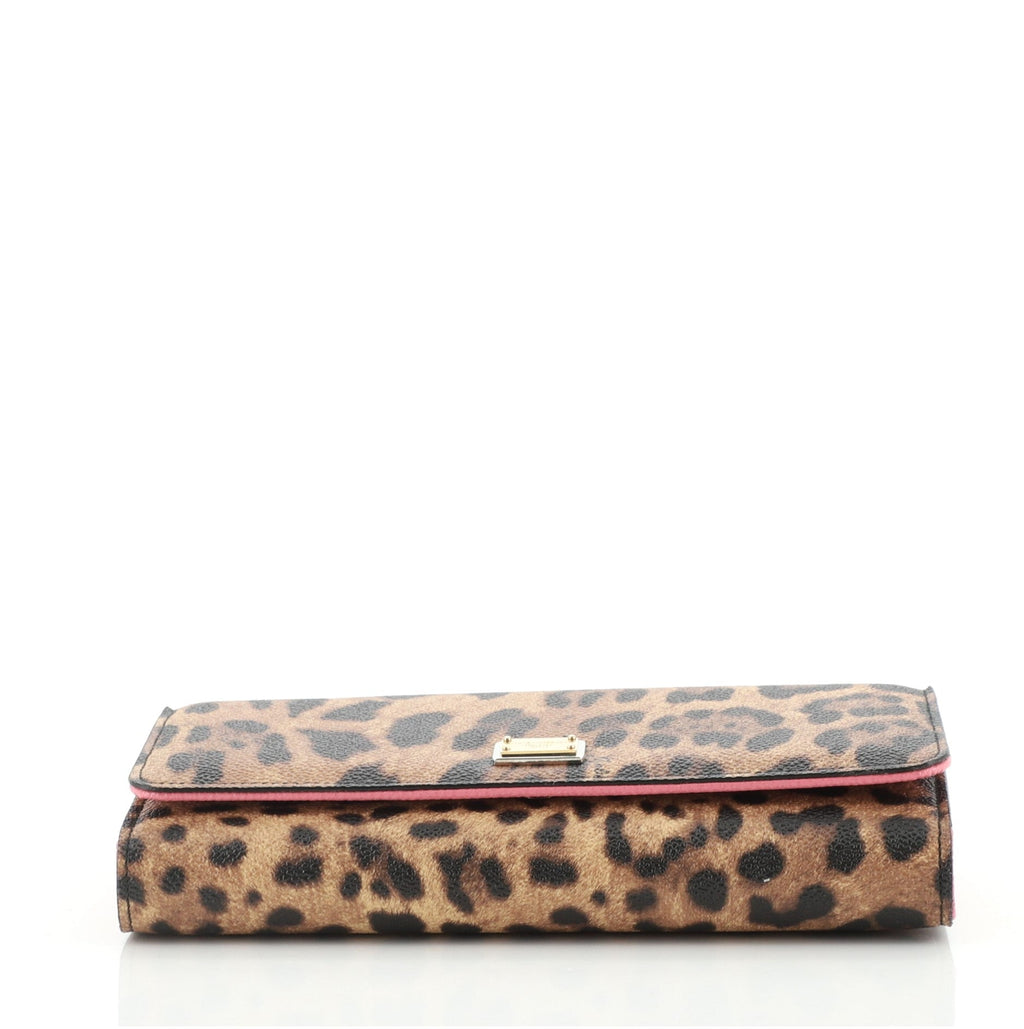 Sicily Wallet on Chain Printed Leather Mini