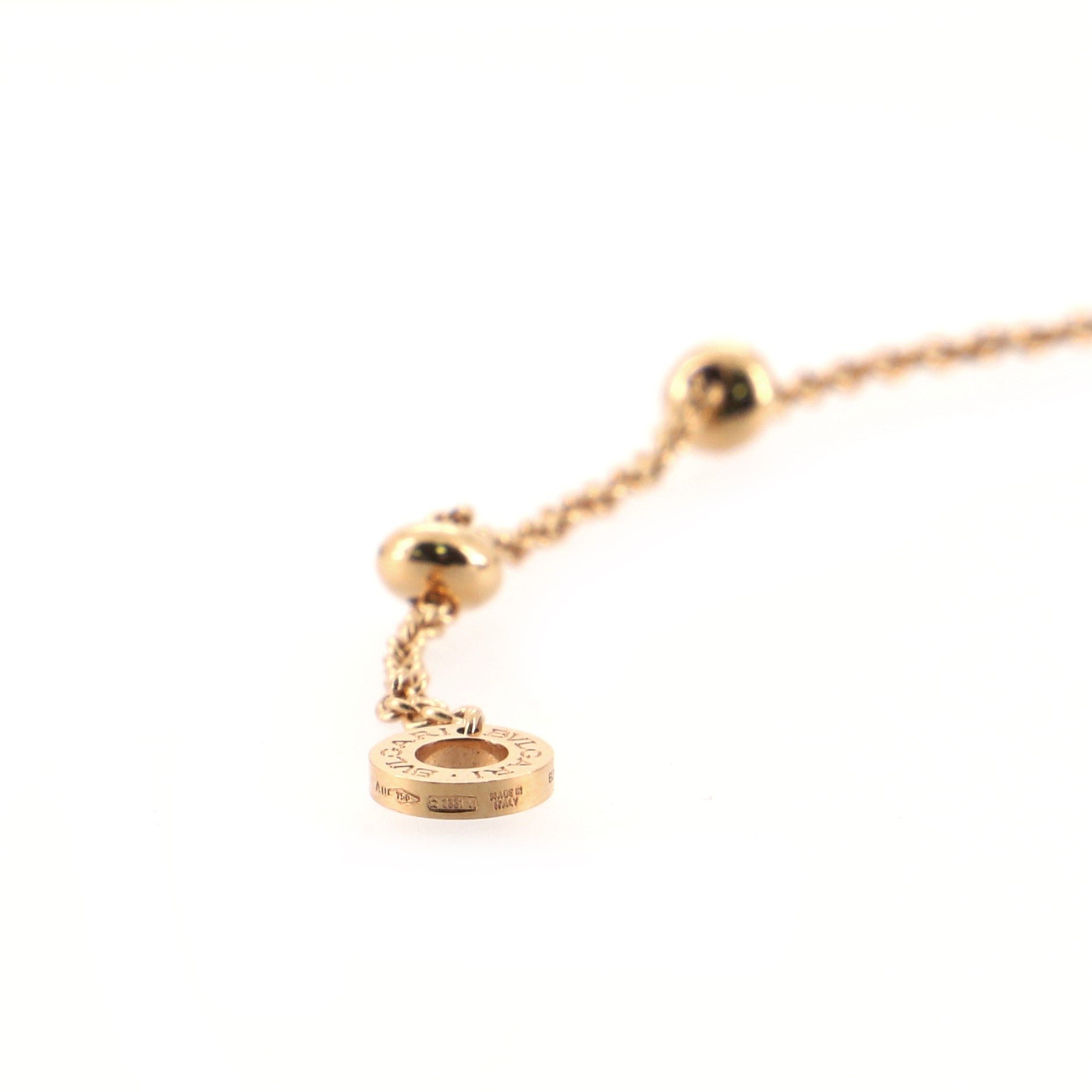 B.Zero1 3 Charm Necklace 18K Rose Gold and Ceramic and Diamonds