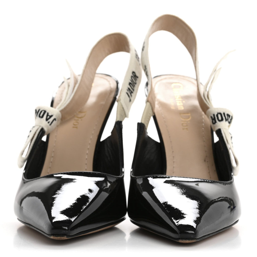 Patent Ribbon J'Adior Slingback 100mm Pumps 37 Black