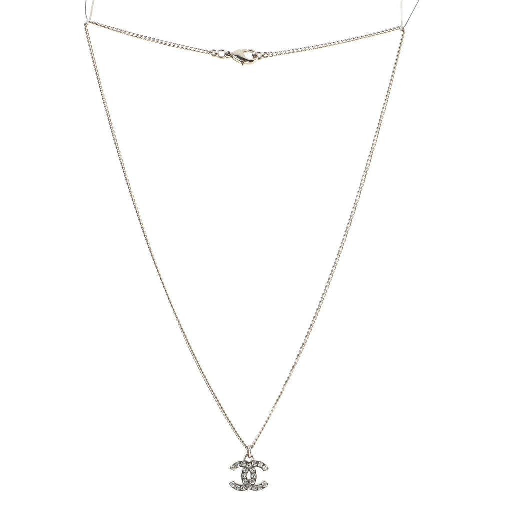 CC Crystal Logo Necklace Metal