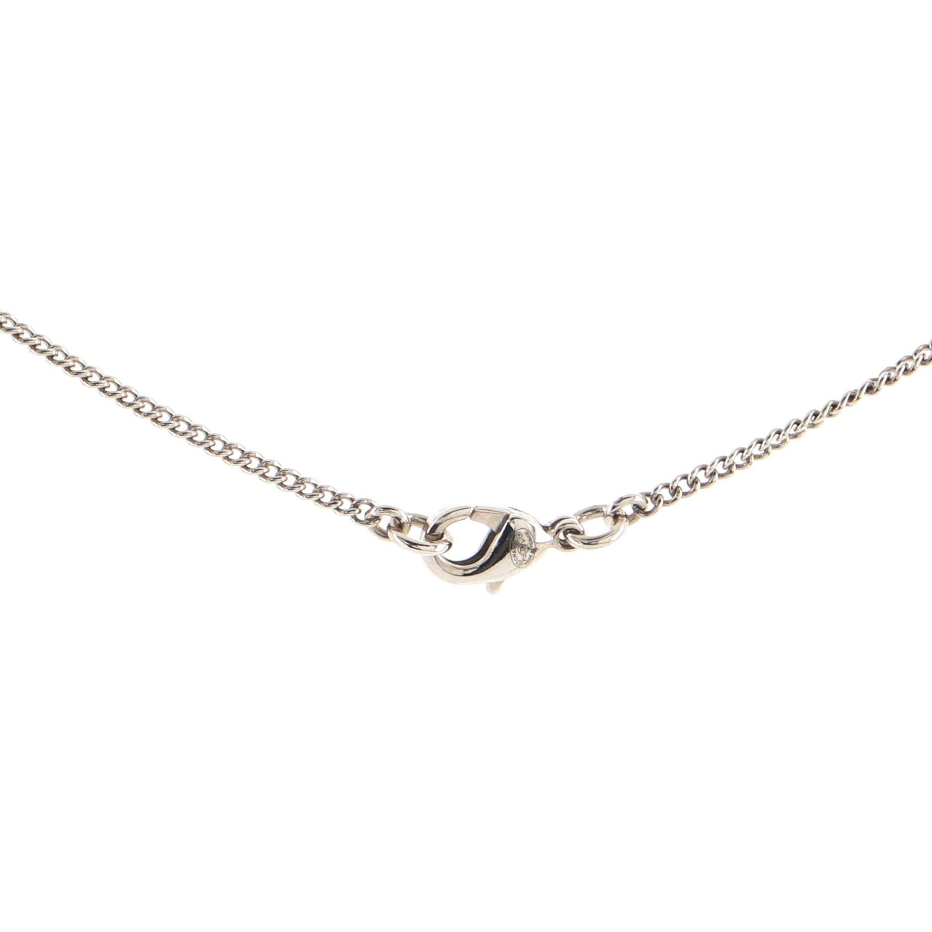 CC Crystal Logo Necklace Metal
