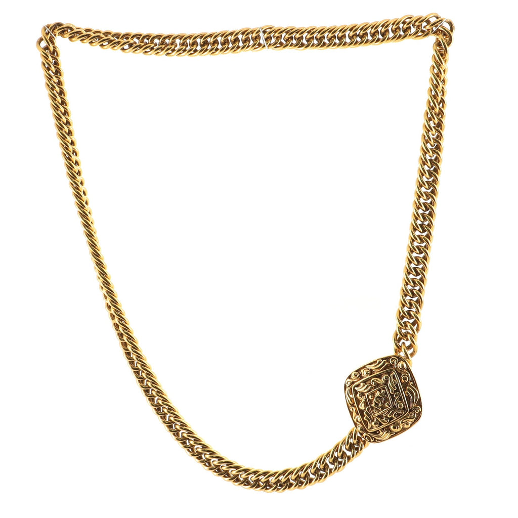 Vintage Ornate Medallion Chain Belt Metal 80