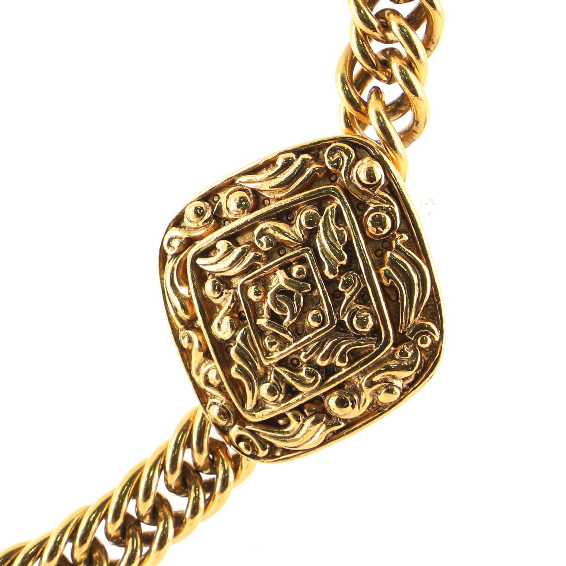 Vintage Ornate Medallion Chain Belt Metal 80