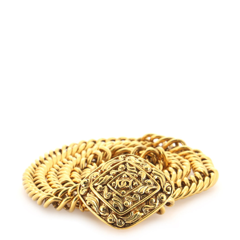 Vintage Ornate Medallion Chain Belt Metal 80