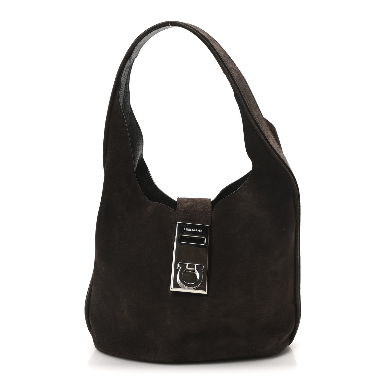 Calfskin Suede Medium Archivo Gancio Hobo Testa di Moro
