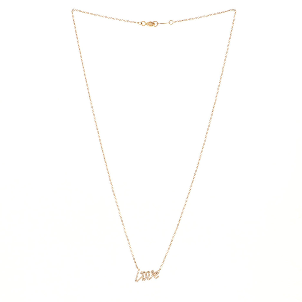 Paloma's Graffiti Love Pendant Necklace 18K Rose Gold and Diamonds Mini