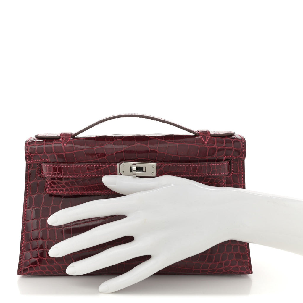 Shiny Niloticus Crocodile Kelly Pochette Rouge H