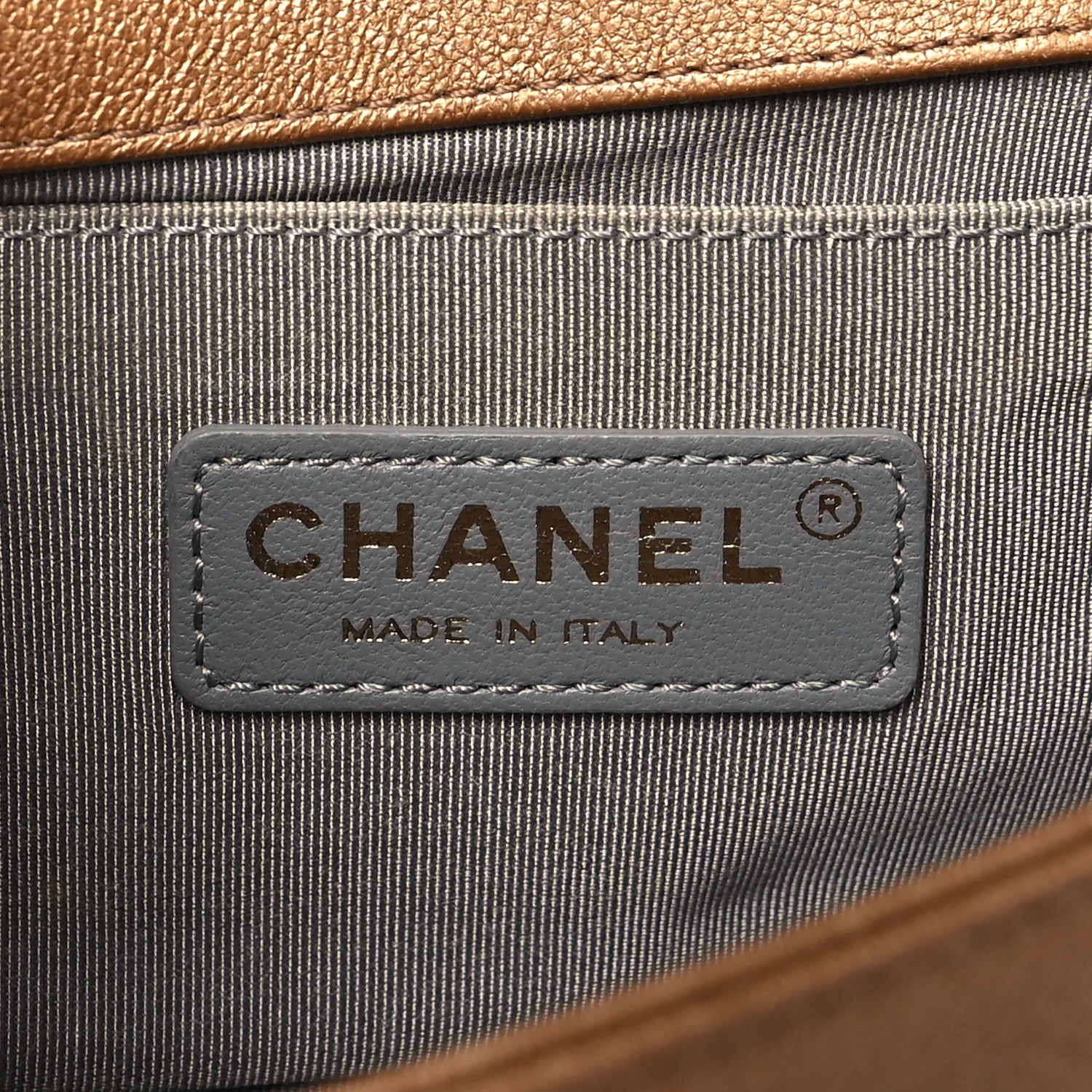 Metallic Lambskin Small Golden CC Boy Flap Dark Gold