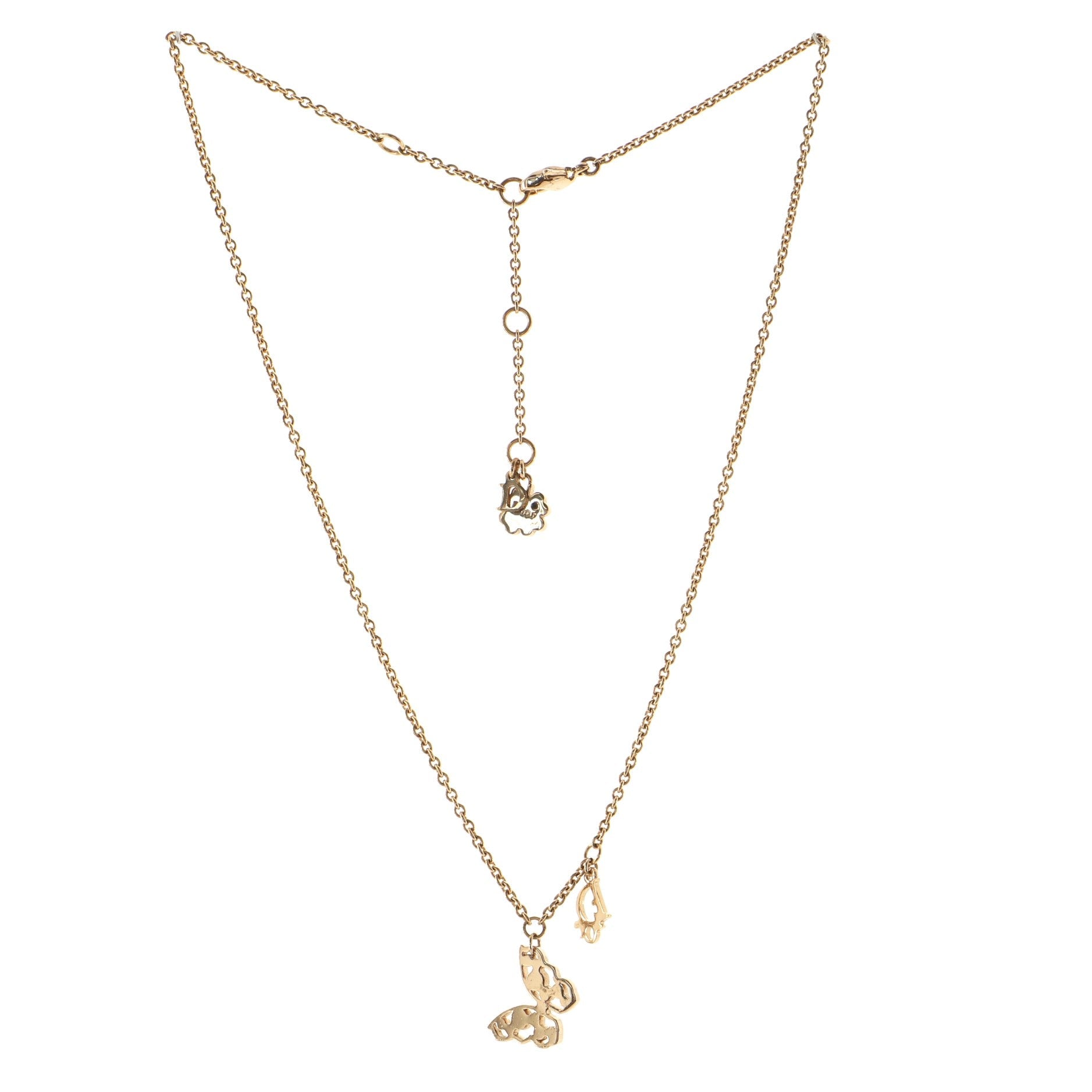 Butterfly Pendant Necklace Crystal Embellished Metal