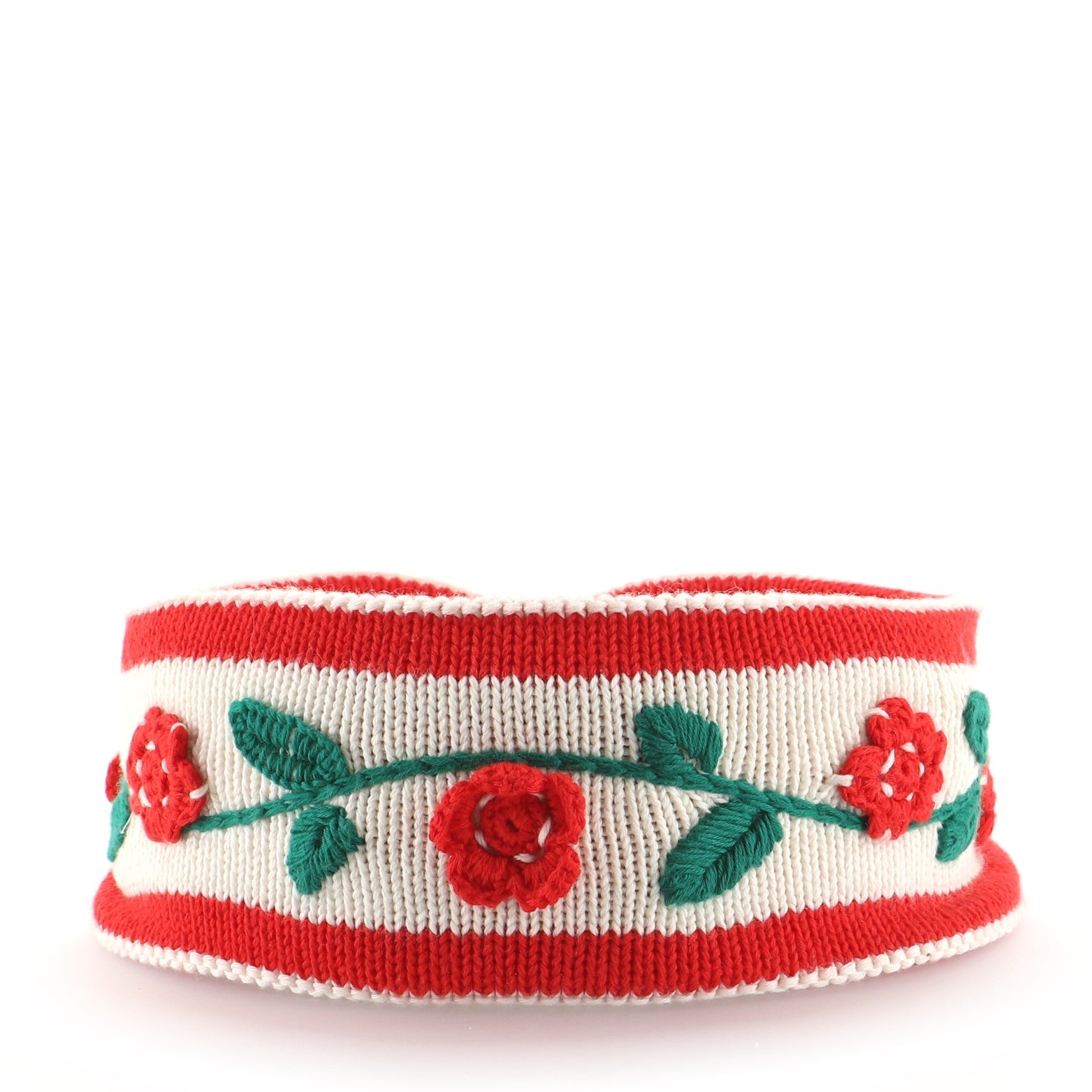 Floral Headband Knit Wool Blend XS