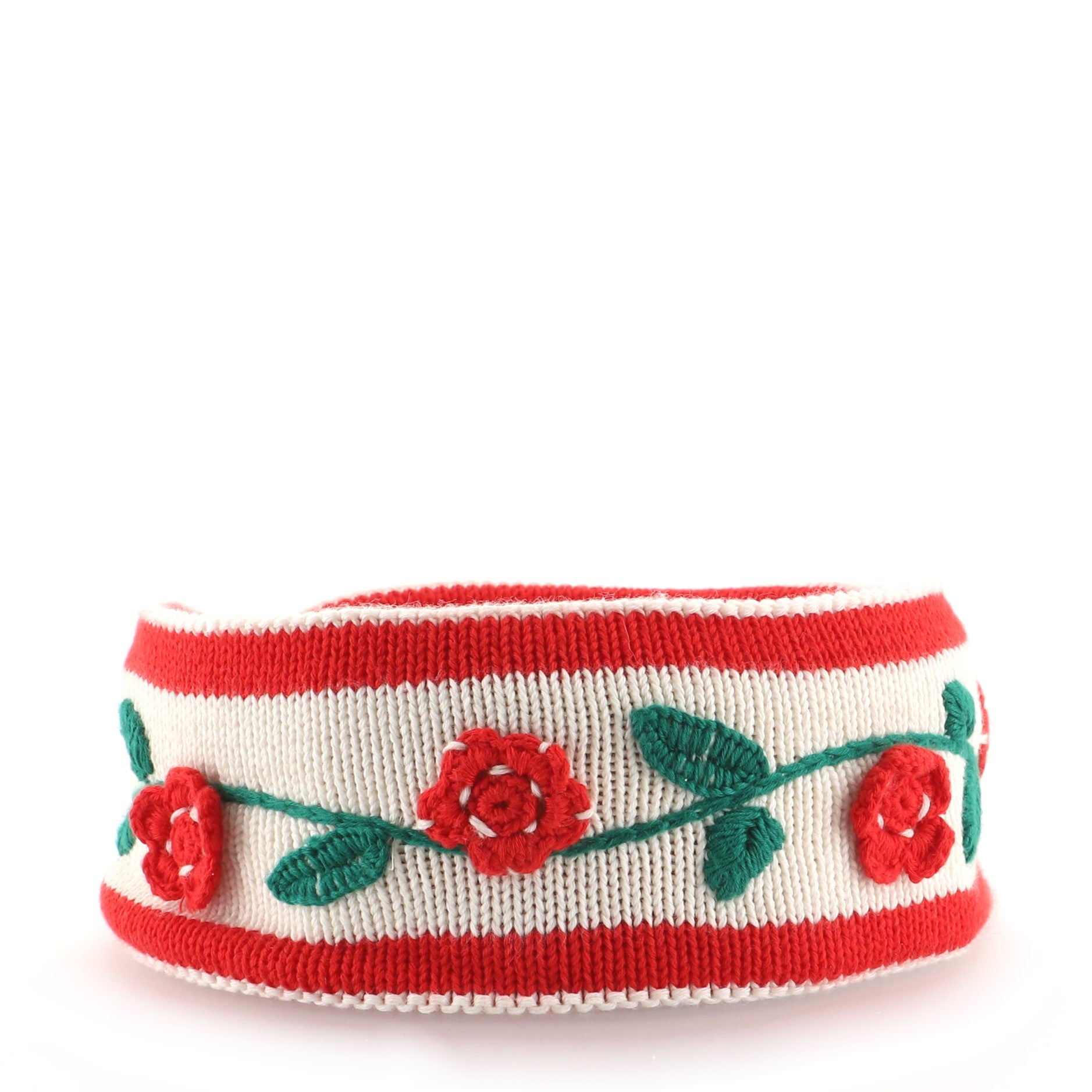 Floral Headband Knit Wool Blend XS