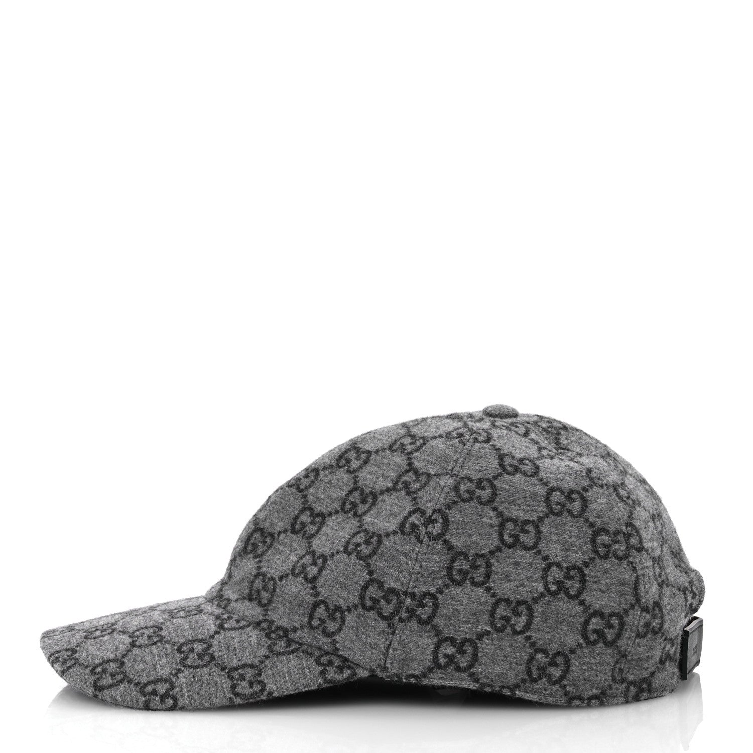 Covered Wool GG Monogram Baseball Hat XXL Grey Dark Grey Black