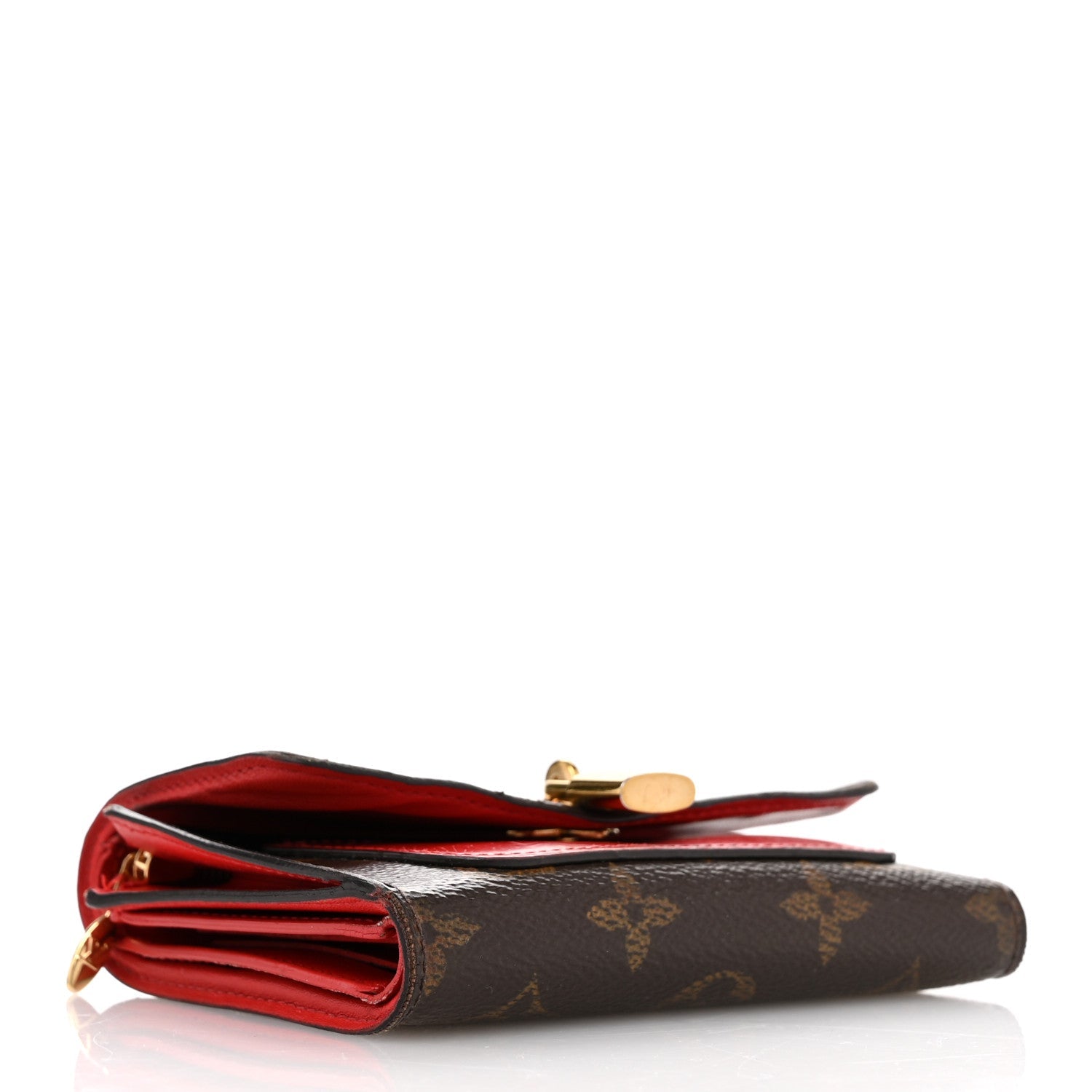Monogram Flower Lock Compact Wallet Coquelicot
