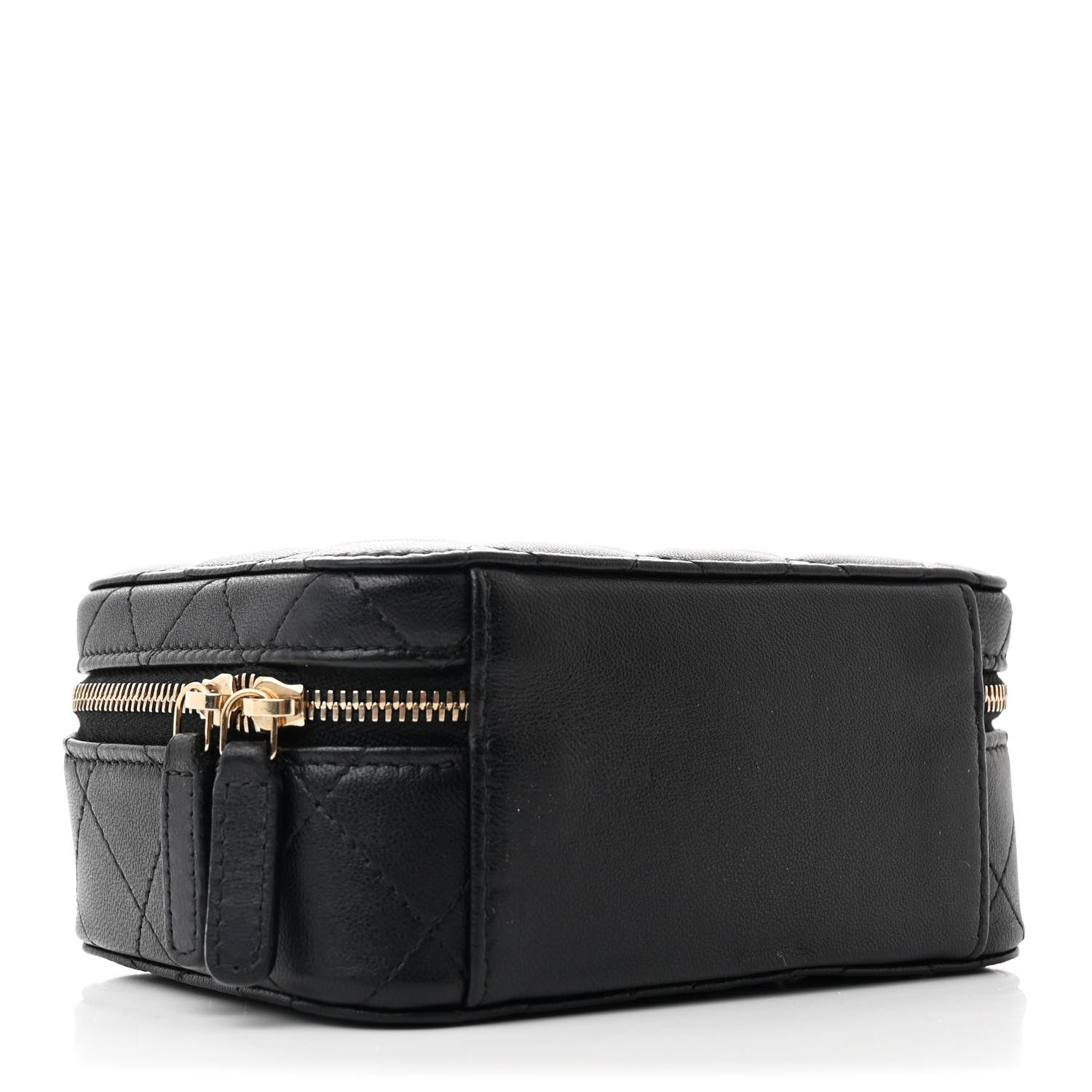 Lambskin Quilted Small Trendy CC Camera Case With Chain Black
