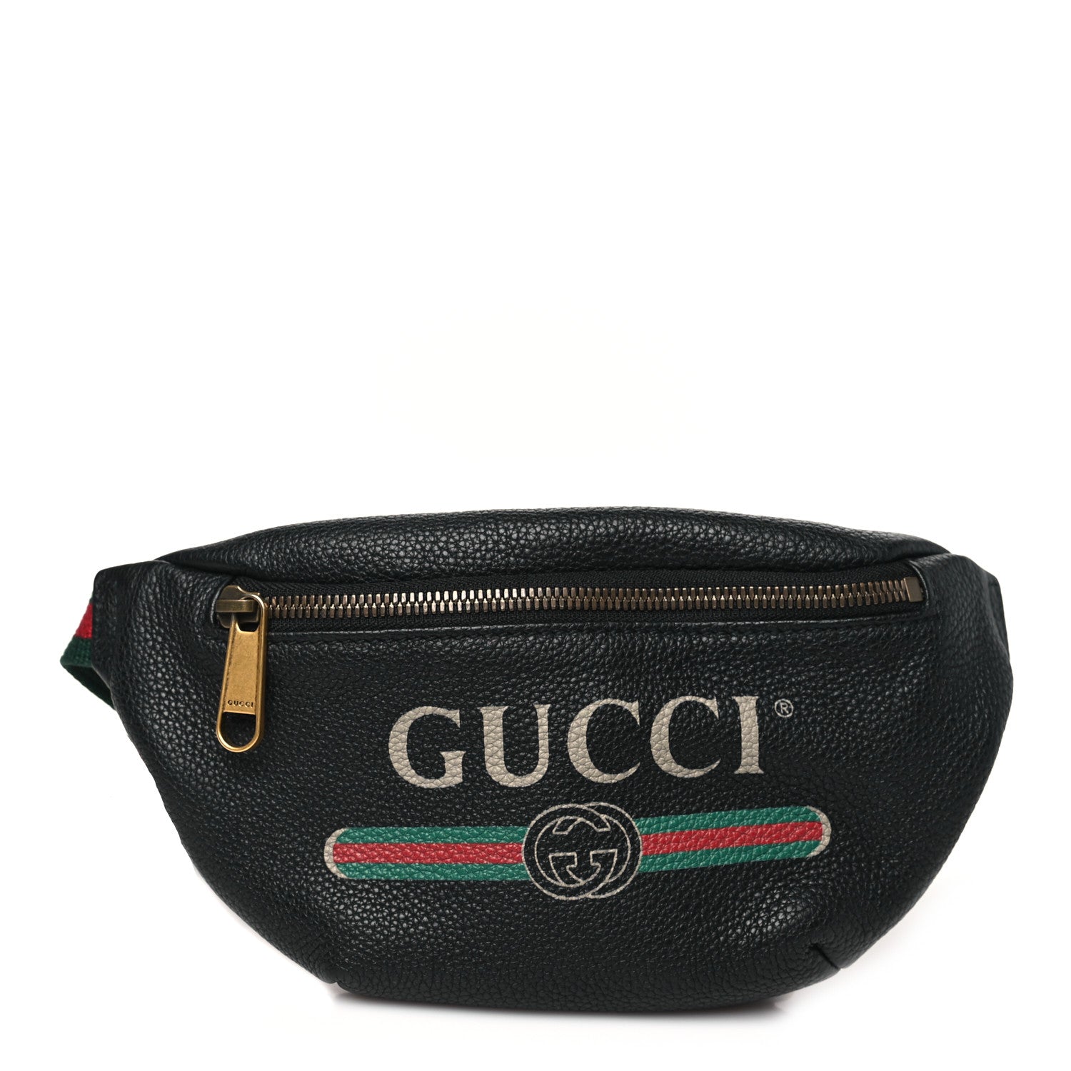 Grained Calfskin Small Logo Belt Bag Black