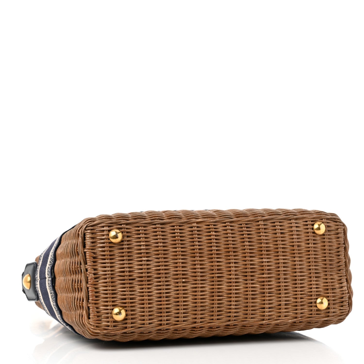 Wicker Oblique Basket Bag Blue