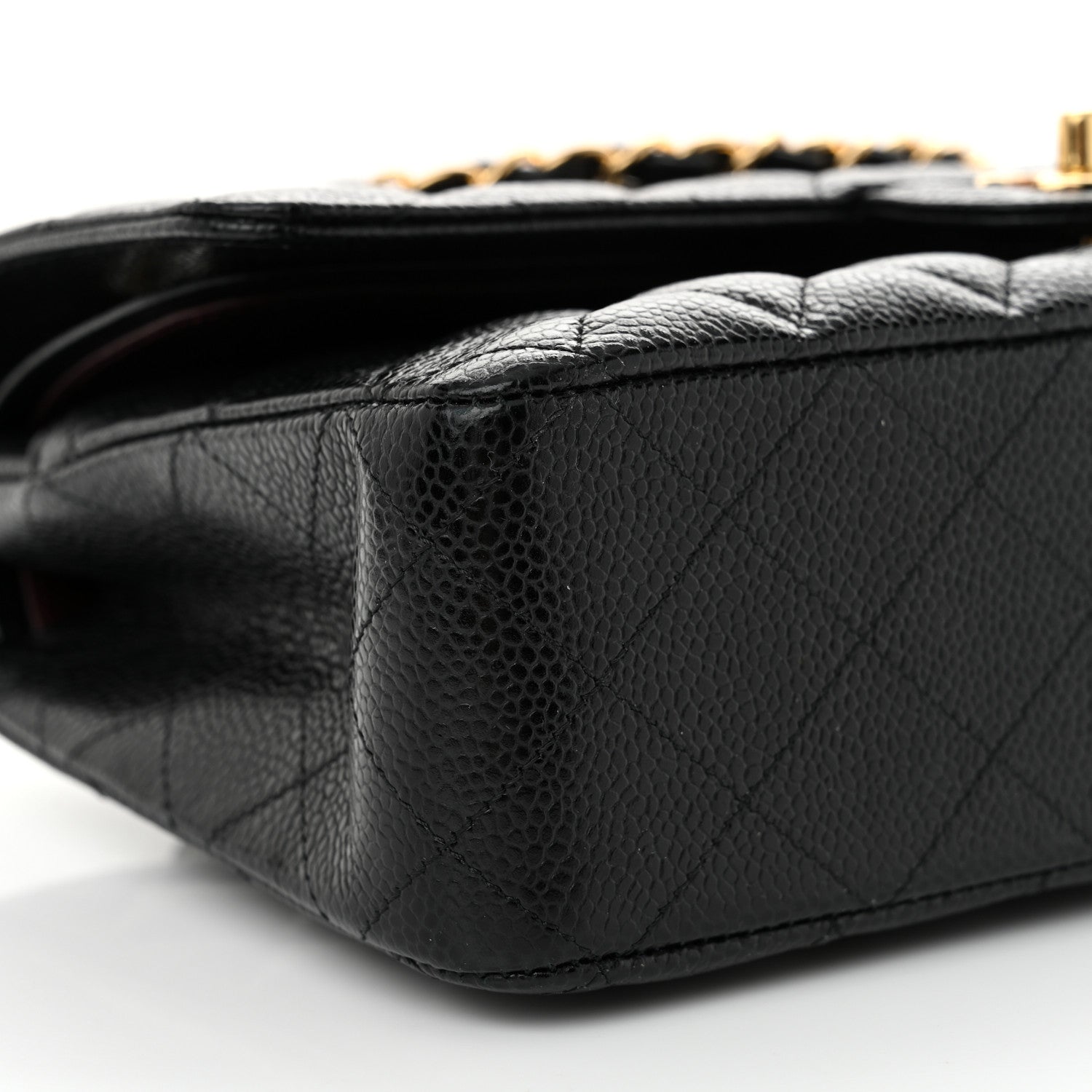 Caviar Quilted Medium Double Flap Black