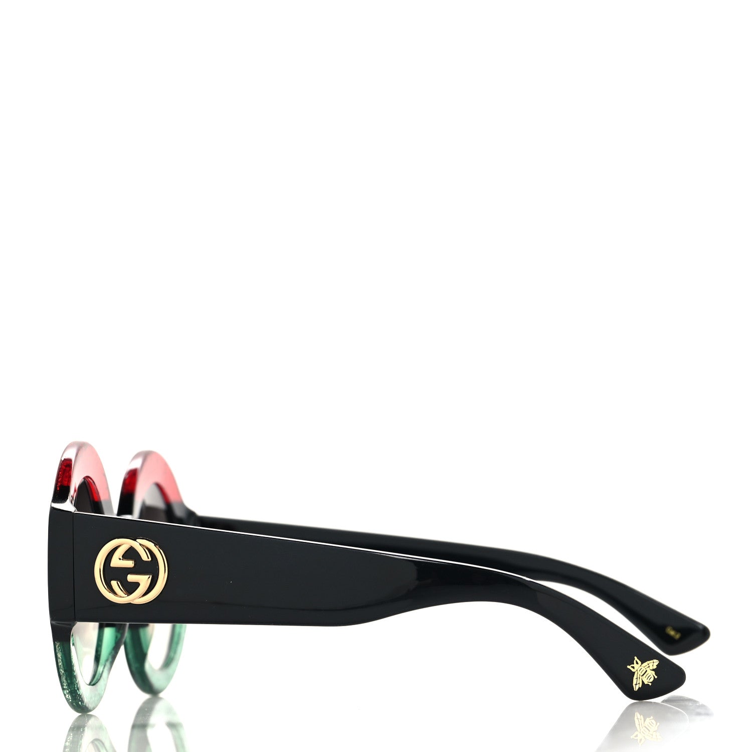 Acetate Glitter Round Frame GG0084S Sunglasses Red Green