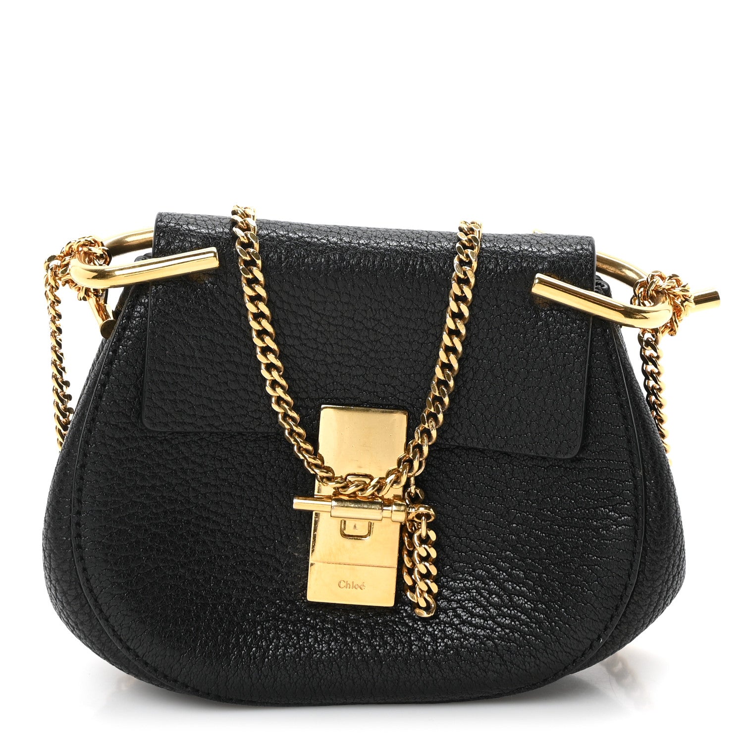 Grained Lambskin Nano Drew Shoulder Bag Black