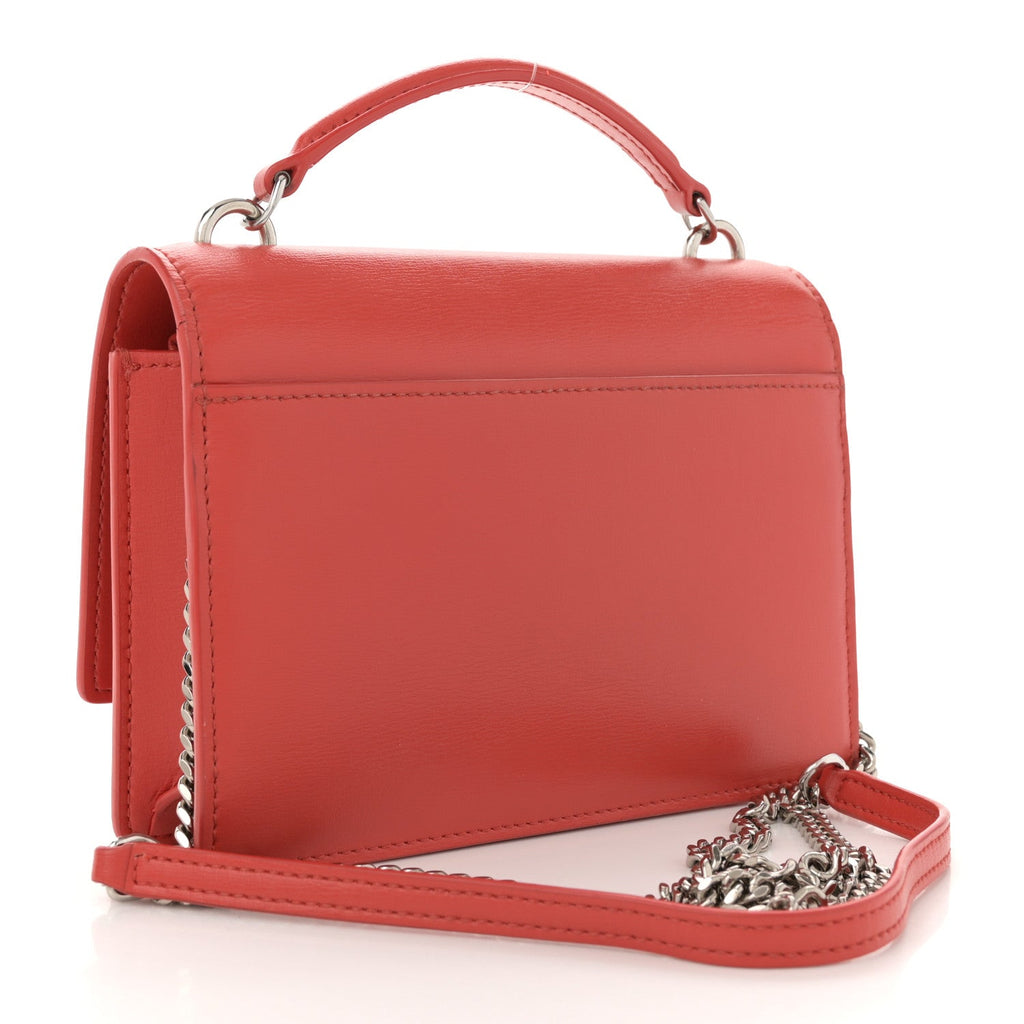 Calfskin Monogram Sunset Chain Wallet Rosso
